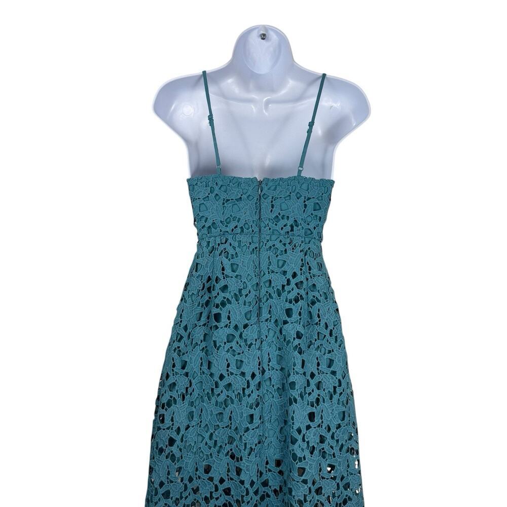 ASTR Dress Women Extra Small Teal Lace Midi Romantic Feminine Floral Fairy - Picture 10 of 15